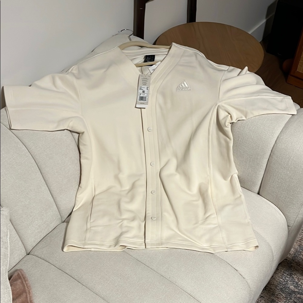 adidas Off-White Men's Button-Up Jersey
